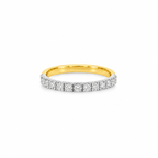 18ct yellow gold and platinum diamond band ring set with 0.34ct of round brilliant cut diamonds