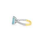 18ct Yellow Gold & Platinum 2.76ct Aquamarine and Diamond Ring