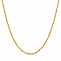 18ct yellow gold wheat chain necklace, 40cm in length, featuring finely interwoven polished gold links, by Jules Collins Jewellery.