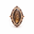Golden Sheen Sapphire And Diamond Ring In 18K