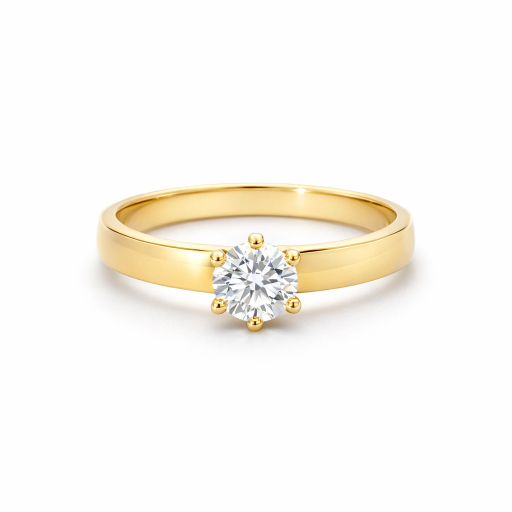 Diamond Ring In 18K Yellow Gold