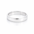 Wedding Ring With Slightly Rounded Profile In 18K