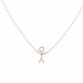 Petals Plated Stick Figure Silver Necklace