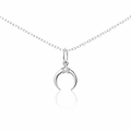 Petals Sterling Silver New Best Friend Moon Necklace