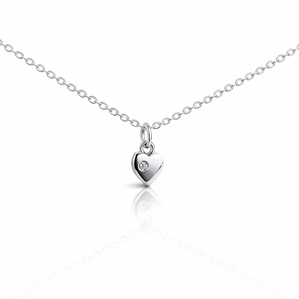 Petals Sterling Silver Mother Heart Necklace