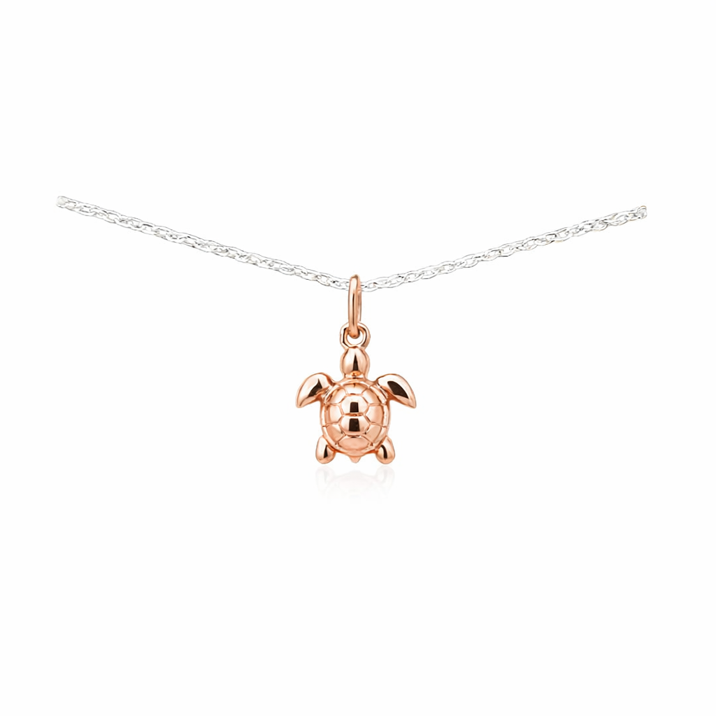 Petals Plated Step by Step Turtle Silver Necklace