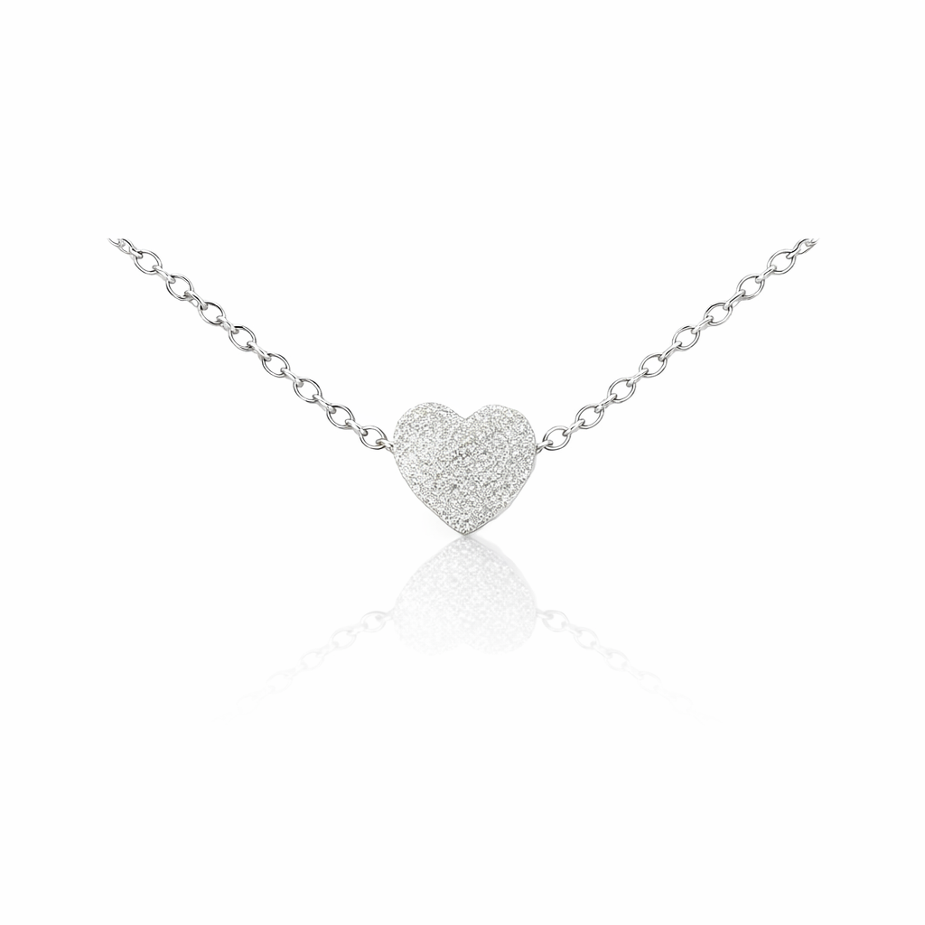 Petals Heart Slider "Mum I love you..." Silver Necklace