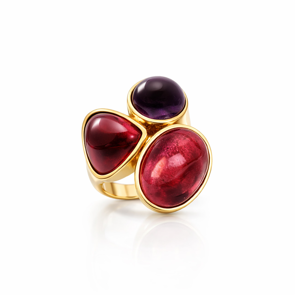 Cabochon Tourmaline Ring | 18ct Yellow Gold