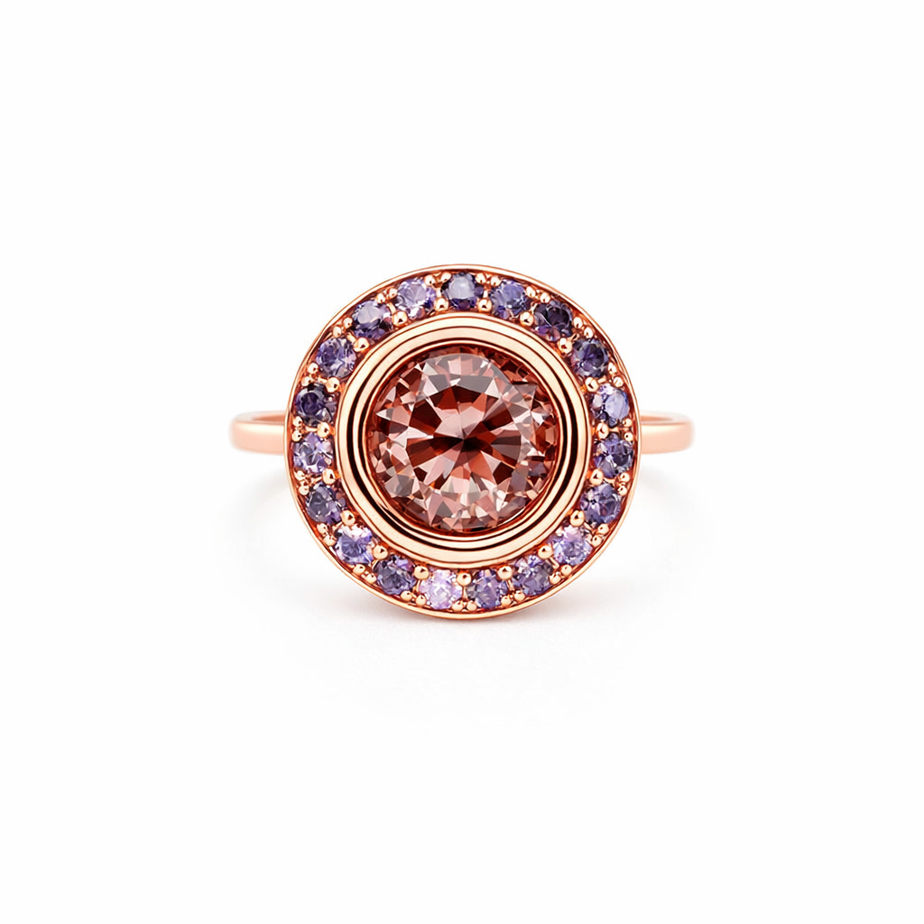 Zircon &amp; Purple Sapphire Ring | 9ct Gold