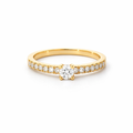 Diamond Centre And Diamond Band In 18K Yellow Gold