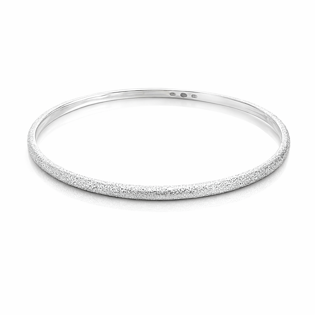 Bangle Sterling Silver With Diamond Cut Finish