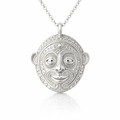 Tribal Inspired Mud Mask Pendant With Shell Details