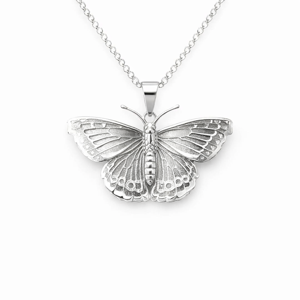 Monarch Butterfly Pendant In Sterling Silver