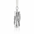 Kundu Drum Pendant With Crocodile Handle In Silver