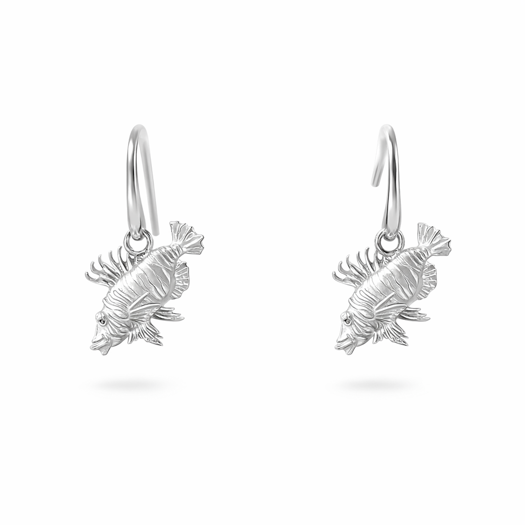 Lionfish Earrings In Sterling Silver