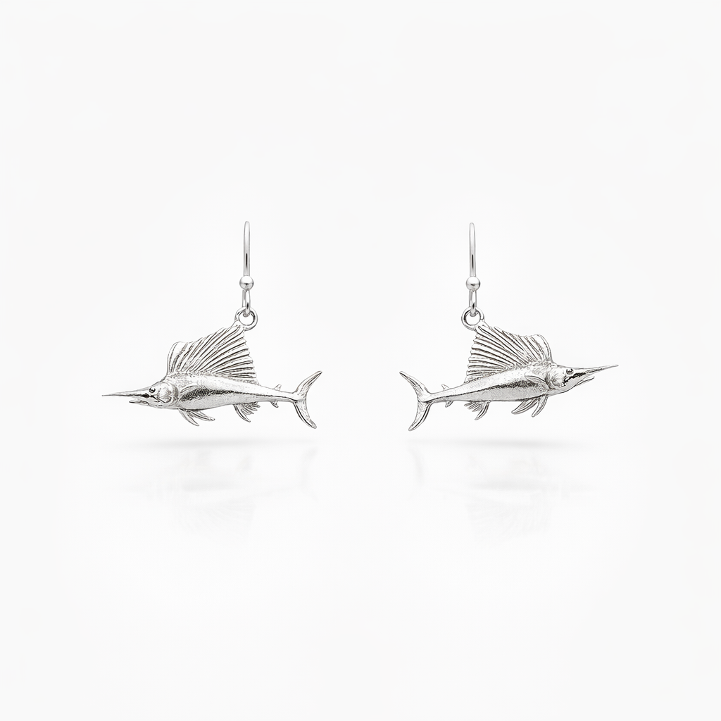 Sailfish Earrings In Sterling Silver