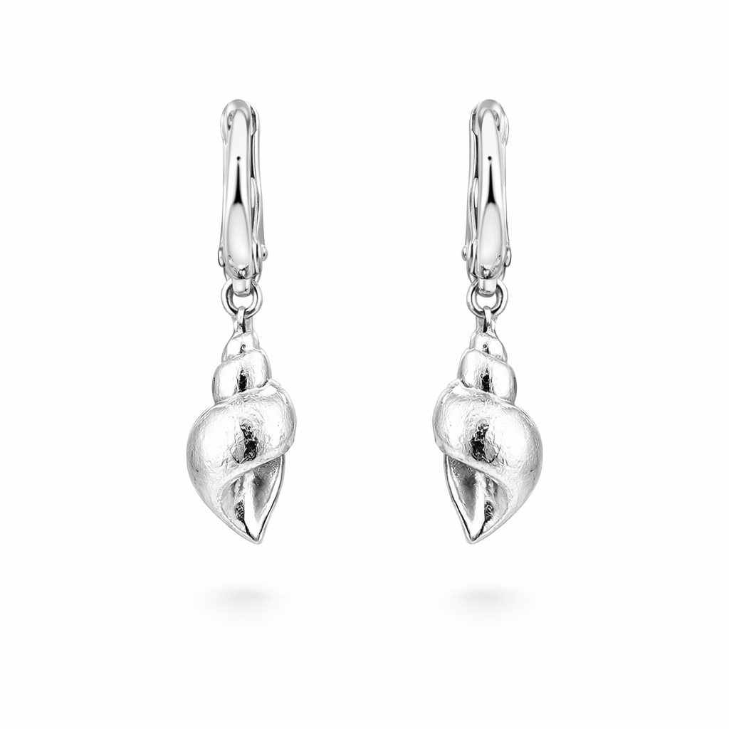 Seashell Earrings In Sterling Silver