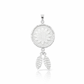 Silver Woven Flower Buka Pendant With Tassel
