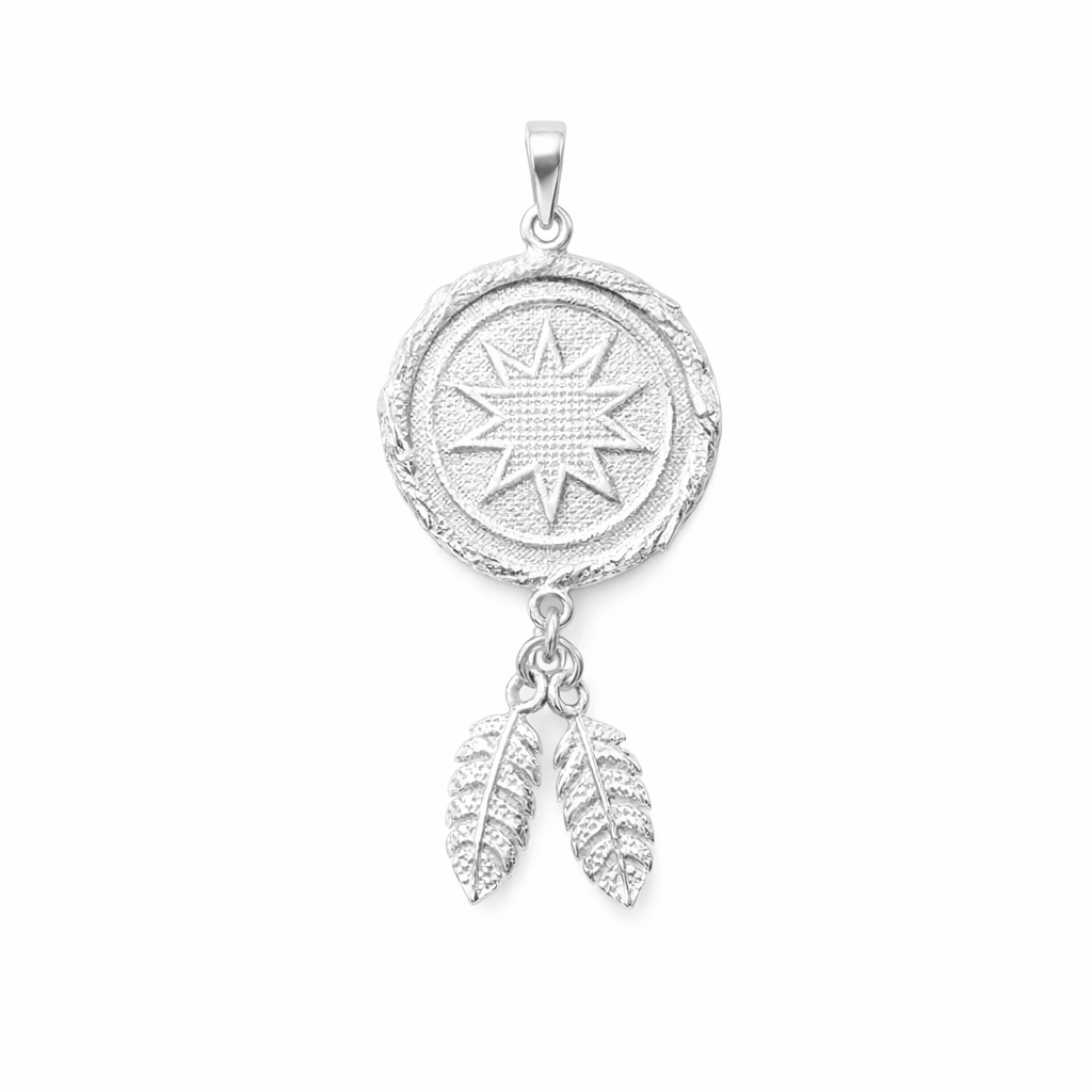 Star Pendant With Leaf Tassel Buka Style In Silver