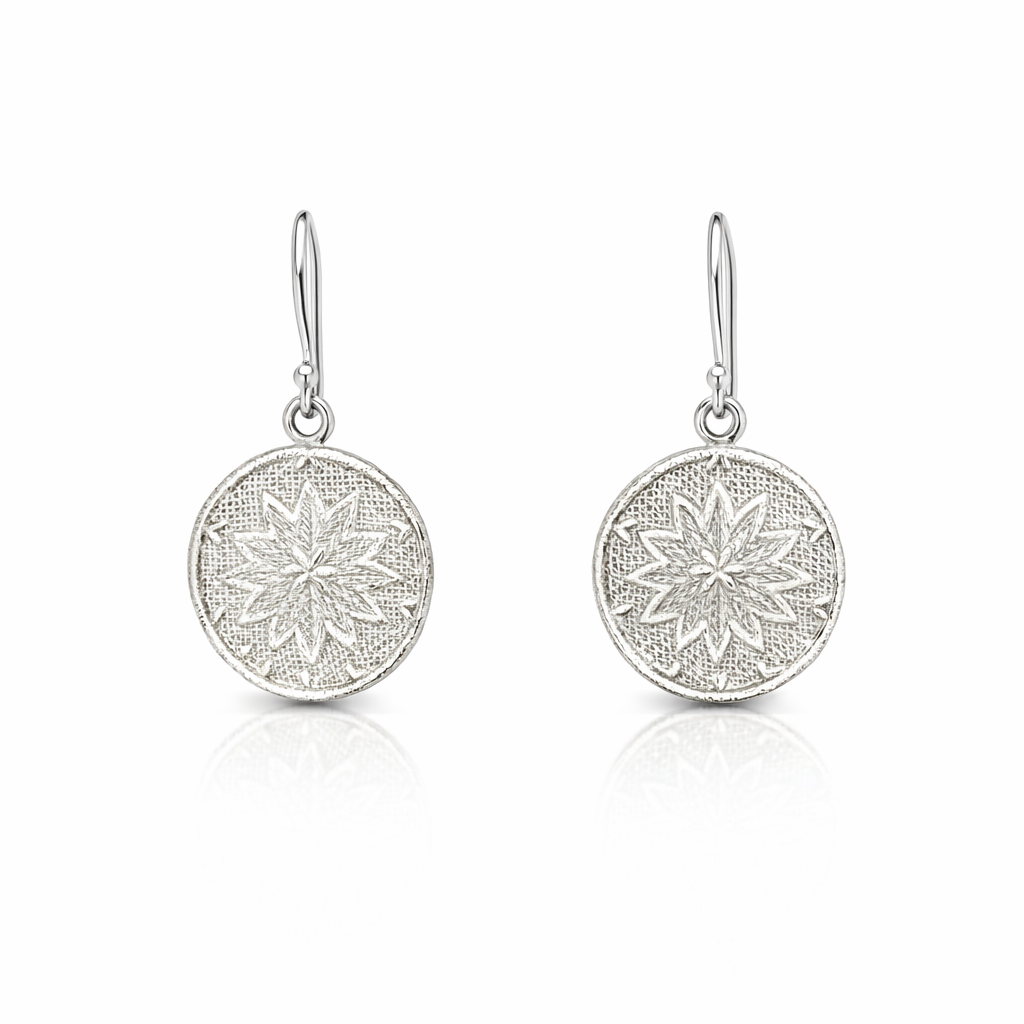 Woven Star Earrings In Sterling Silver