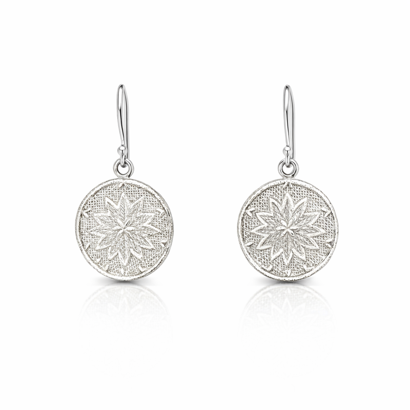 Woven Star Earrings In Sterling Silver