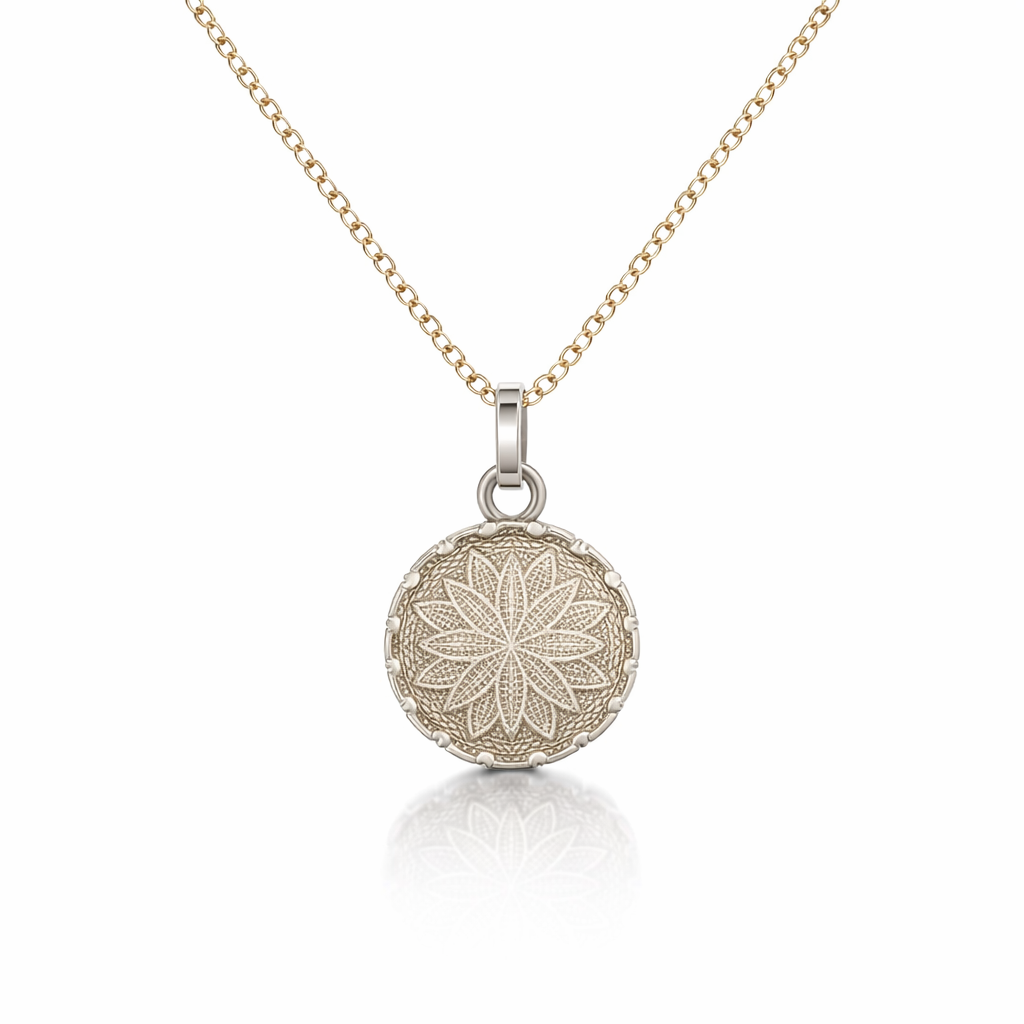 Star Goroka Basket Pendant In Silver