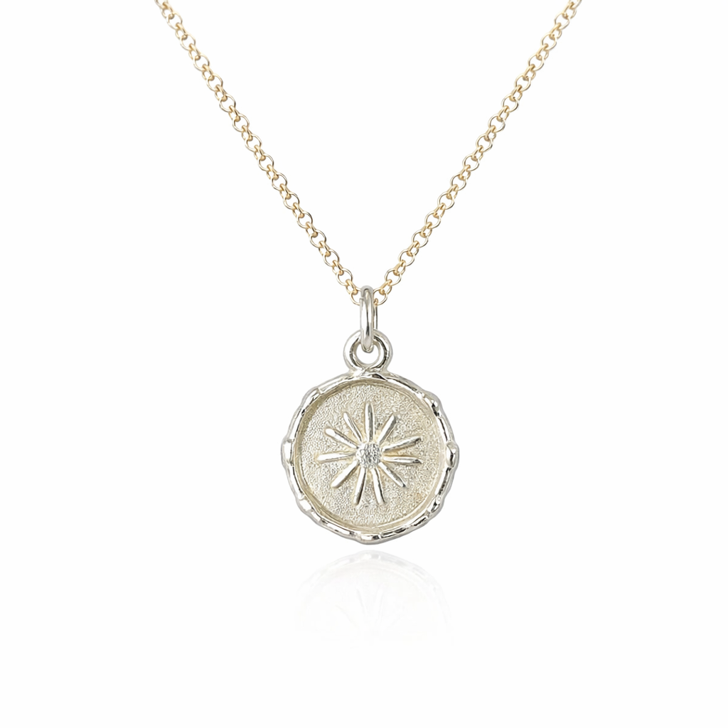 Starburst Goroka Basket Pendant In Silver