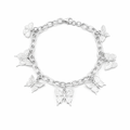 Silver Tropical Bracelet With Butterflies