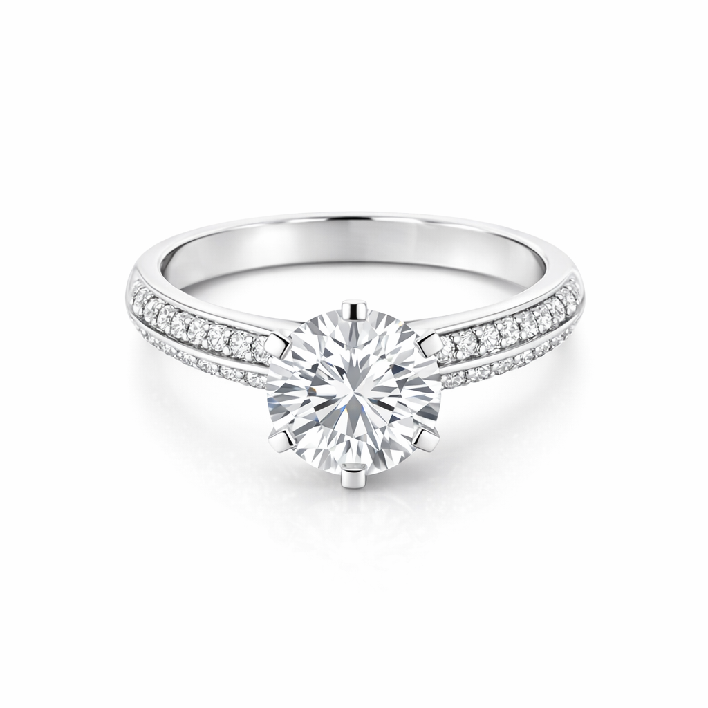 Cubic Zirconia Ring In Sterling Silver
