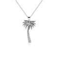 Coconut Palm Tree Pendant In Sterling Silver