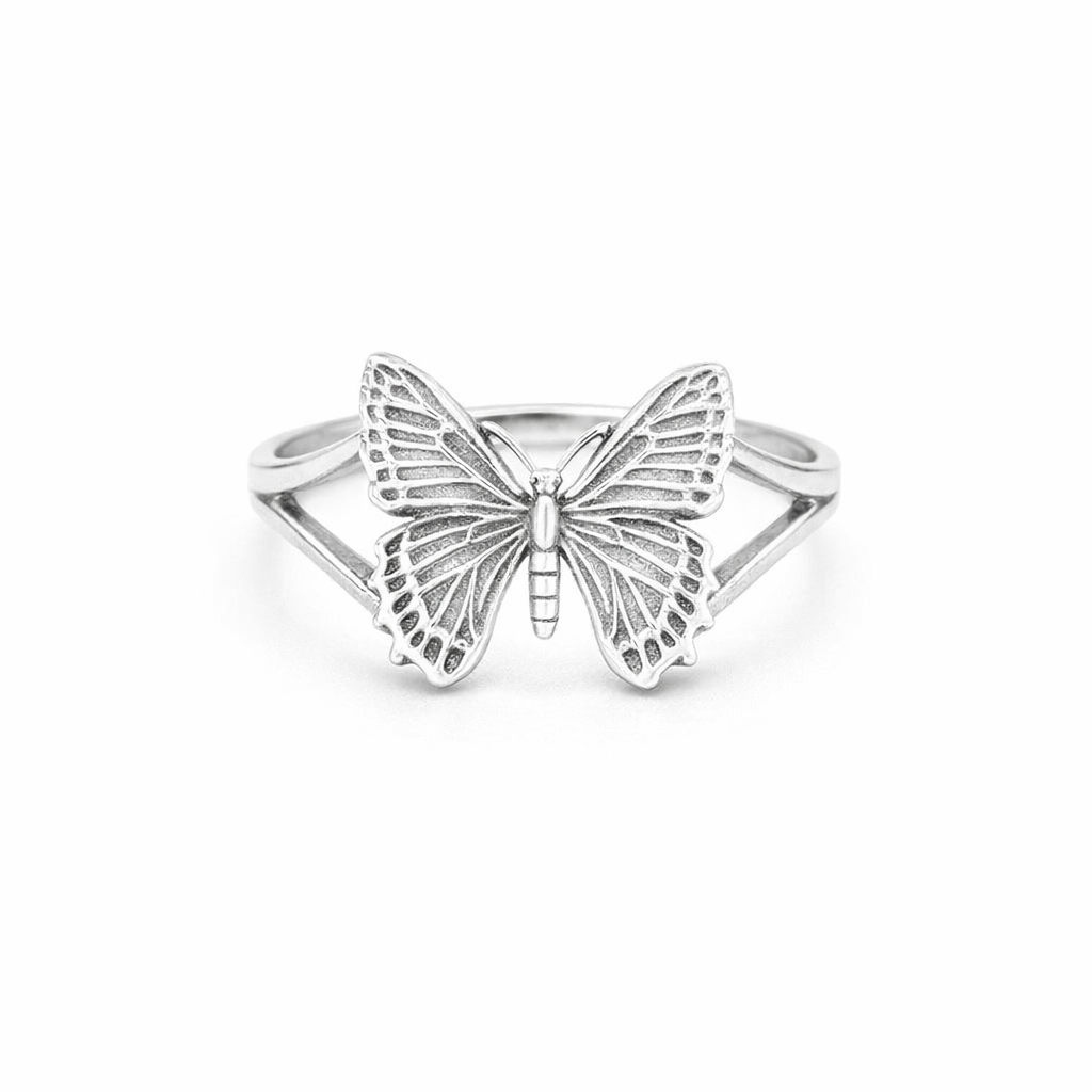 Alcides Day Moth Ring In Sterling Silver
