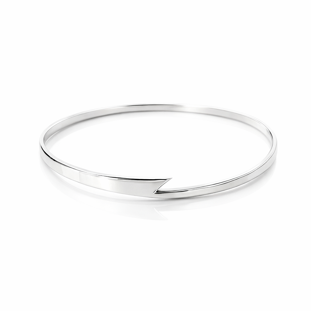 Lightning Strike Bangle In Sterling Silver