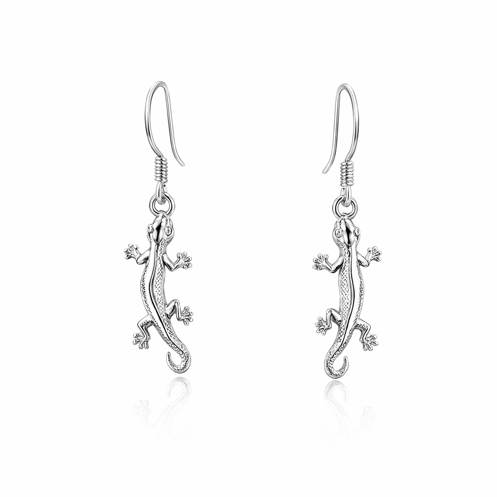 Silver Gecko Earring