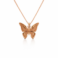Bluebottle Butterfly Pendant In 9K Rose Gold