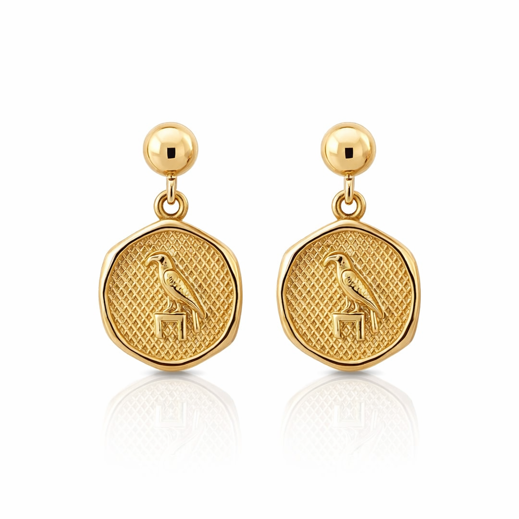 Kokomo Yellow Gold Ball Stud And Drop Earrings