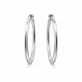 Sterling Silver Large Tube Hoop Earrings