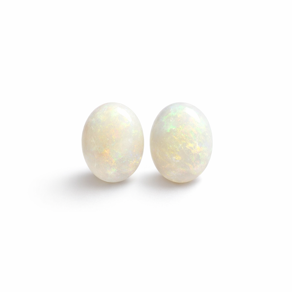 Two Loose Solid White Opals