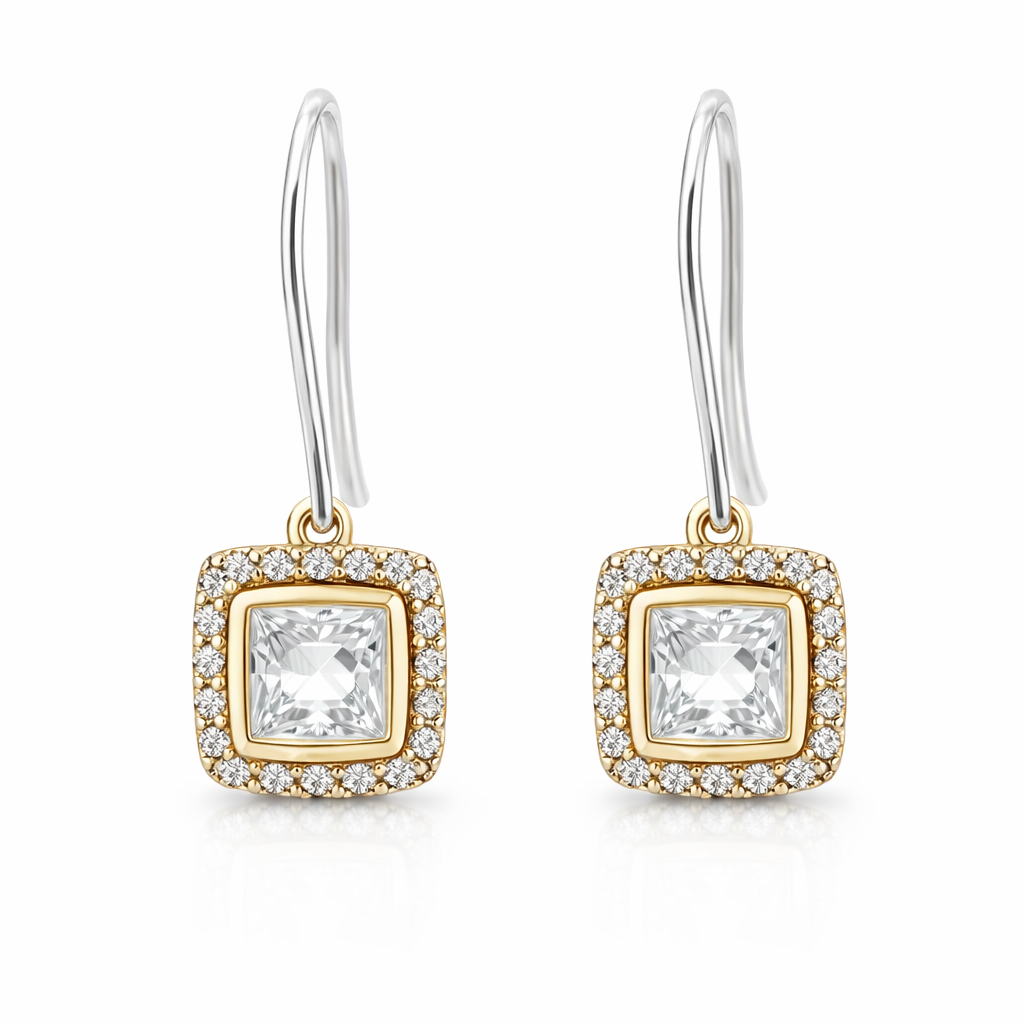 Cubic Zirconia Earrings On Hooks