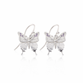 Silver Purple Spotted Swallowtail Butterfly Earrings
