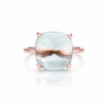 Cabochon Green Quartz Ring In 18ct Rose Gold
