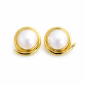 Mabe Pearl Stud Earrings In 18K Yellow Gold