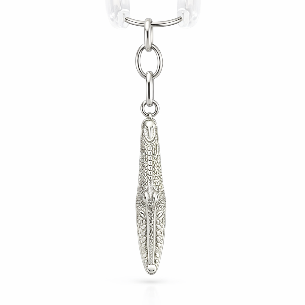 Crocodile Keyring In Sterling Silver