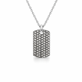 Sleek Sterling: Herringbone Dog Tag For Men