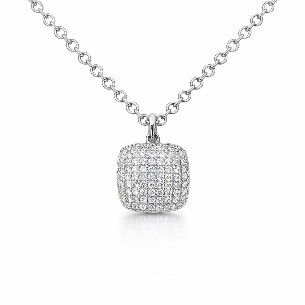 Pave Cubic Zirconia Pendant In Silver