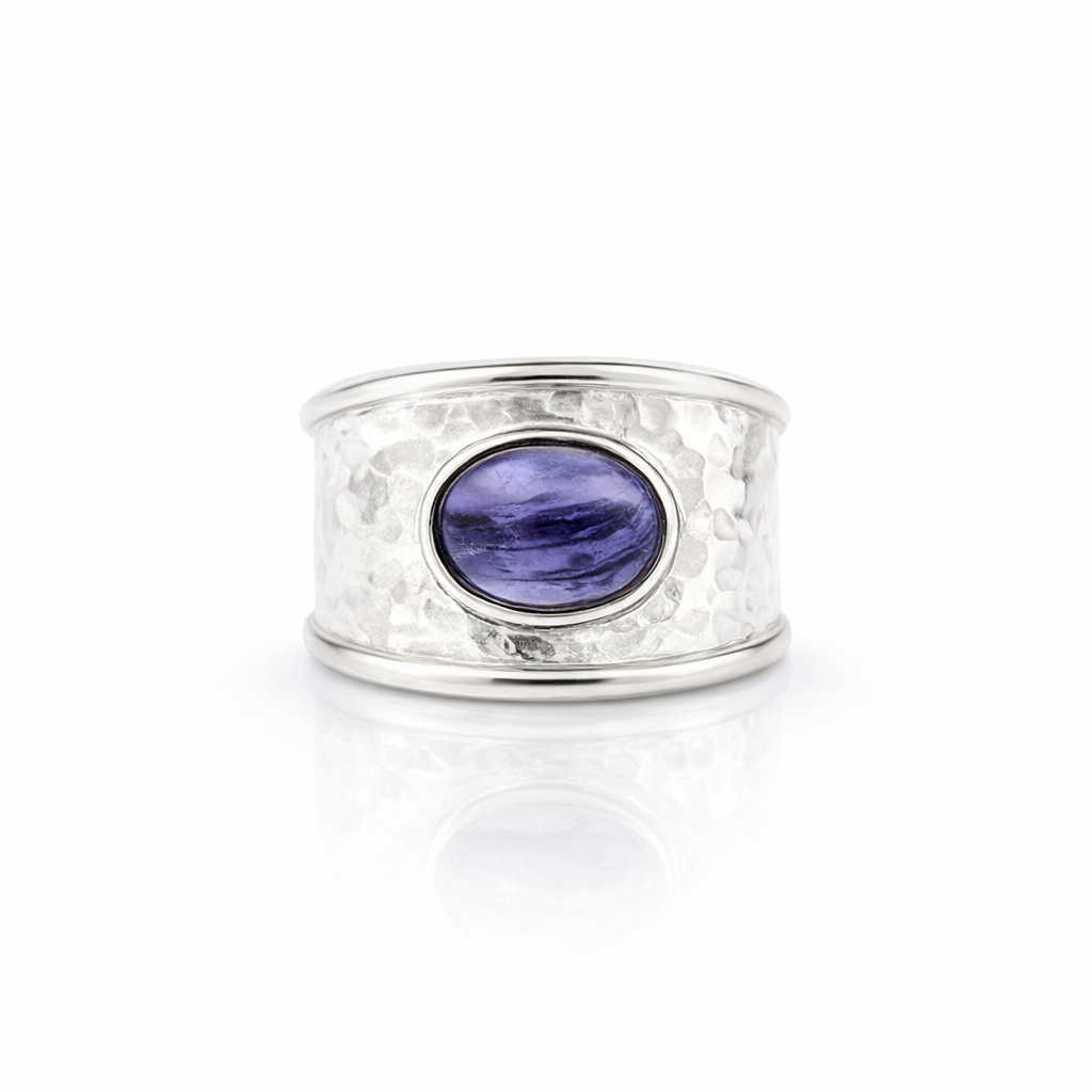Iolite Ring In 18K White Gold