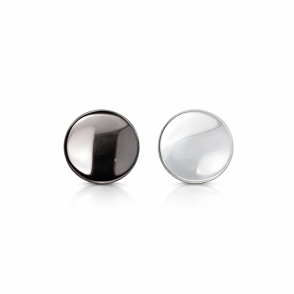 Round 15mm Polished Disc Earrings In Sterling Silver