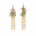 Tourmaline &amp; Opal Earrings In 18ct Rose Gold