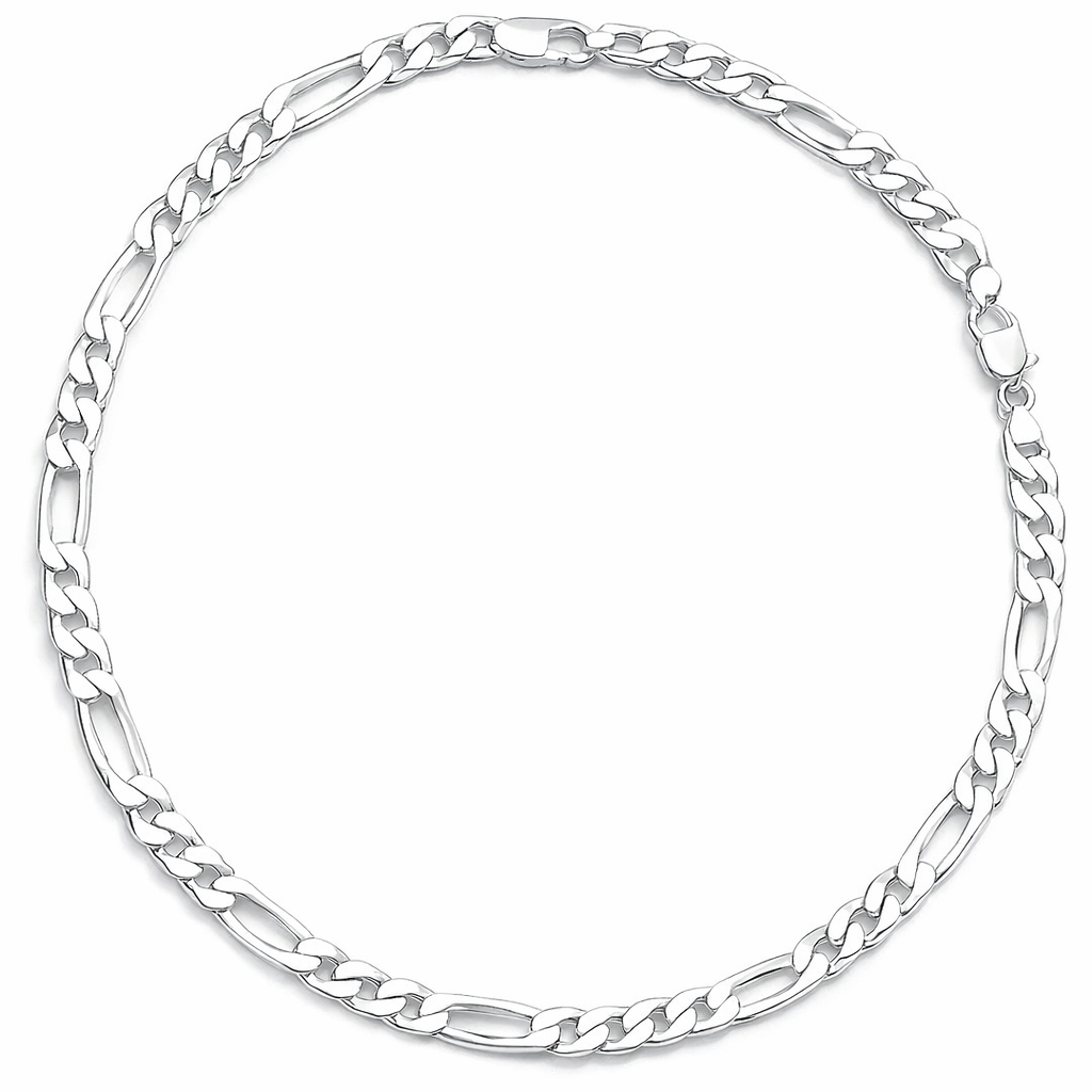 Sleek &amp; Sophisticated Men's Silver Figaro Link Chain