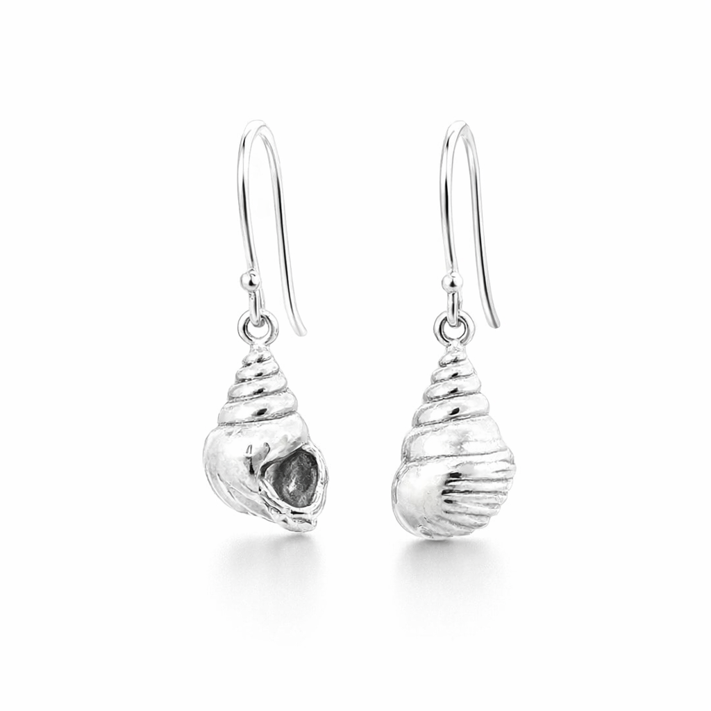 Gastropod Shell Sterling Silver Earrings