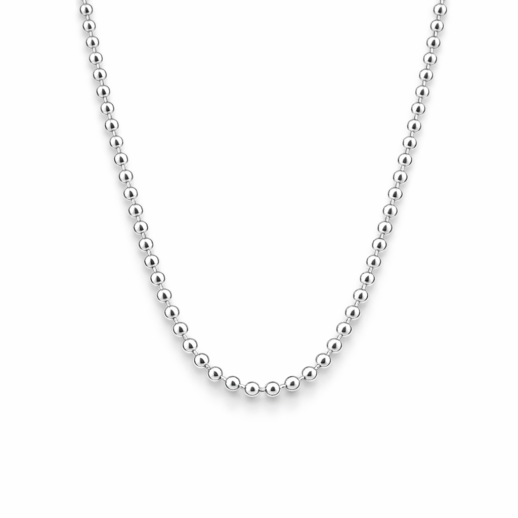 Ball Chain Necklace In Silver 55cm